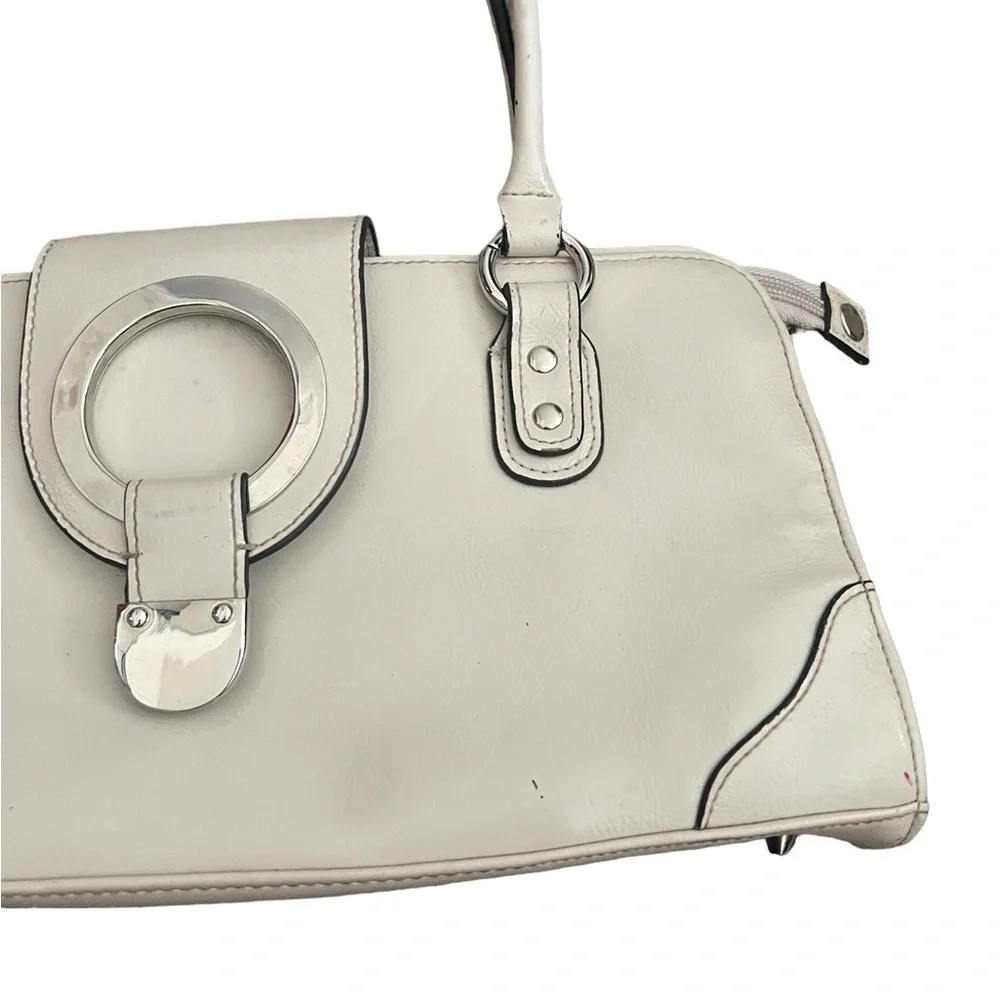 Hillard & Hanson | Y2K purse cream leather medium size shoulder bag
